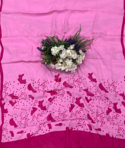 387A Chiffon Pink Suit Fabric / CKC Chiffon Suits