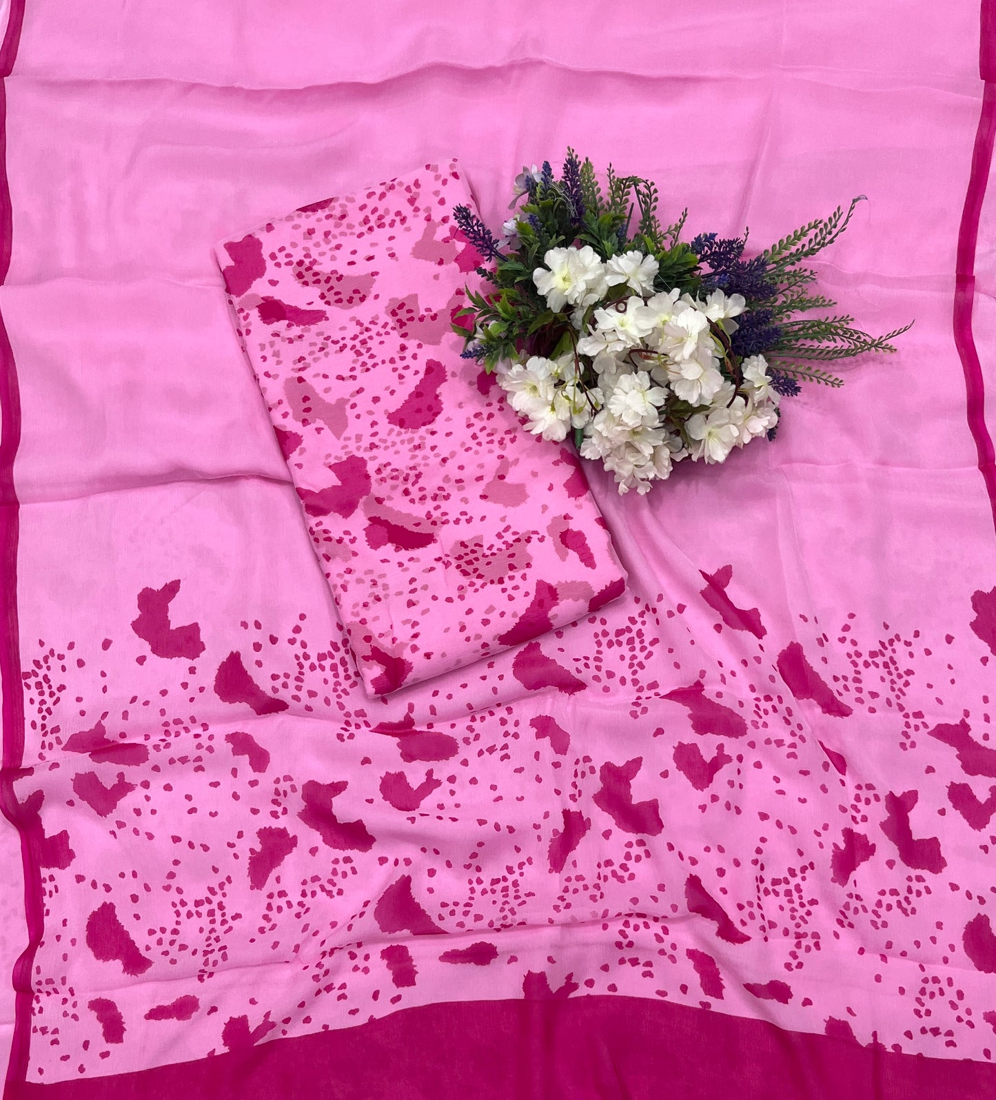387A Chiffon Pink Suit Fabric / CKC Chiffon Suits