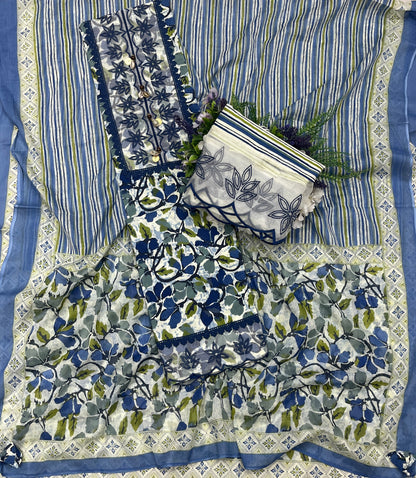 368A Cotton Blue Suit Fabric / CKC Cotton Bazaar