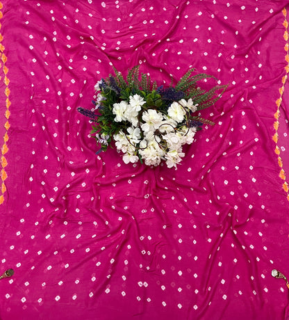 402A Gajji Silk Magenta Suit Fabric / CKC Jaipuri Suits