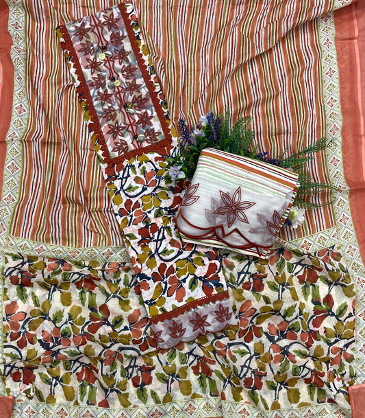 369A Cotton Rust Peach Suit Fabric / CKC Cotton Bazaar