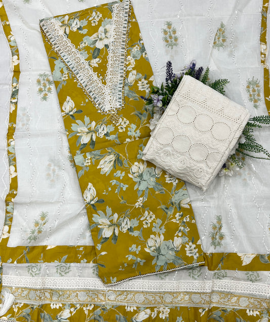 366A Cotton Yellow Suit Fabric / CKC Cotton Bazaar