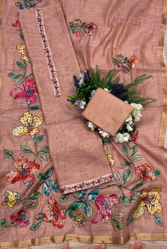 364A Linen Peach Suit Fabric/ CKC Linen Suits