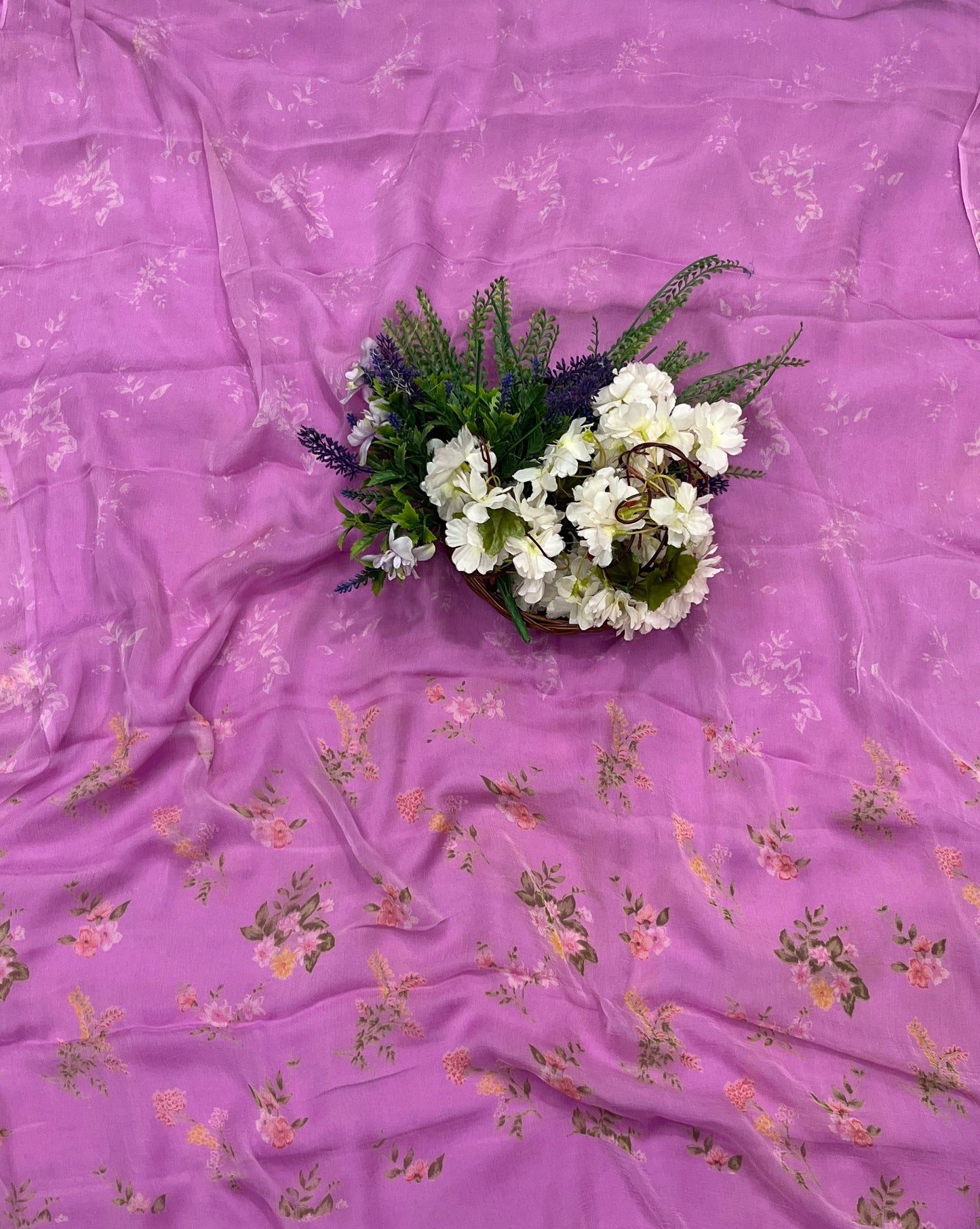 348A Chinon Lilac Suit Fabric / CKC Phoolon Ka Ghar