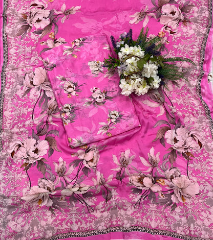409A Chinon Pink Suit Fabric / CKC Phoolon Ka Ghar