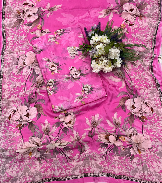 409A Chinon Pink Suit Fabric / CKC Phoolon Ka Ghar
