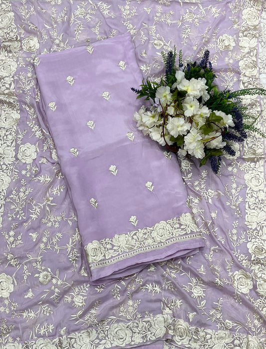 417A Crepe Lilac Suit Fabric/ CKC Partywear Collection