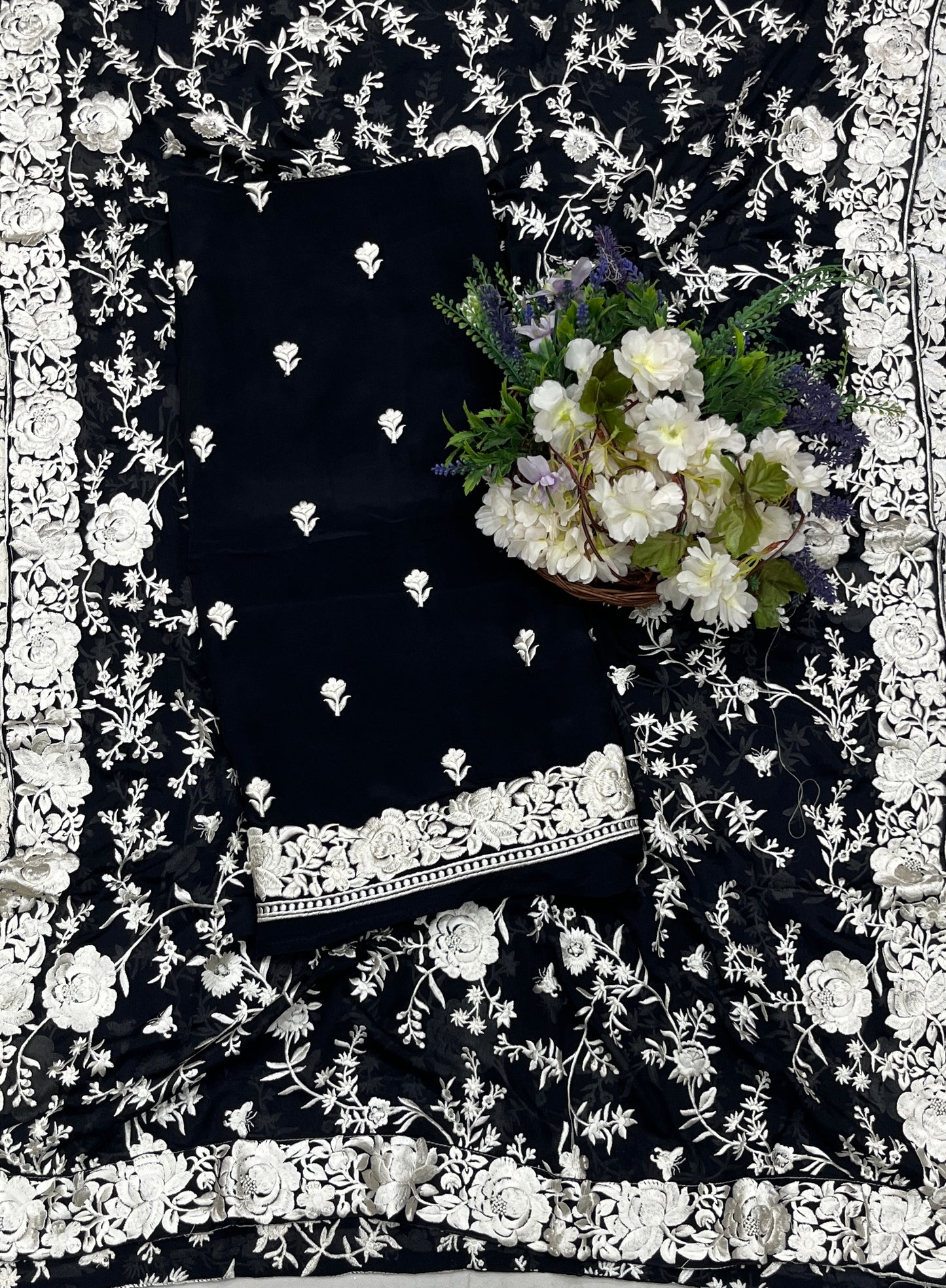 419A Crepe Black Suit Fabric/ CKC Partywear Collection
