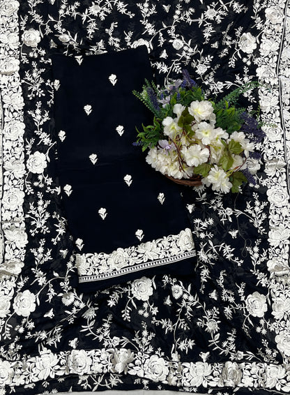 419A Crepe Black Suit Fabric/ CKC Partywear Collection
