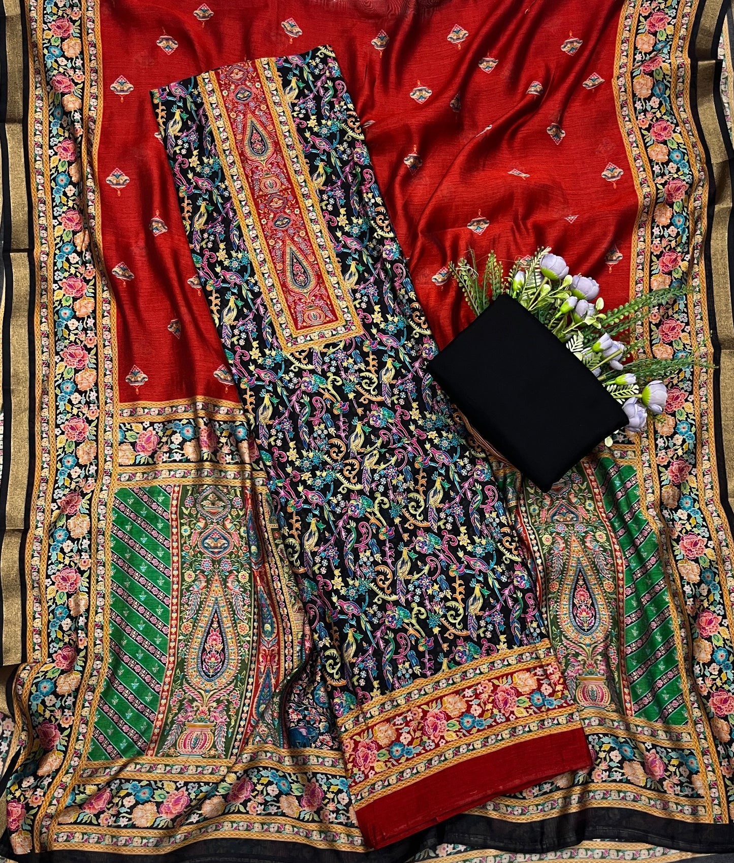 जॉर्जेट सी ग्रीन सूट फ़ैब्रिक / ईज़ी ब्रीज़ी PT-3