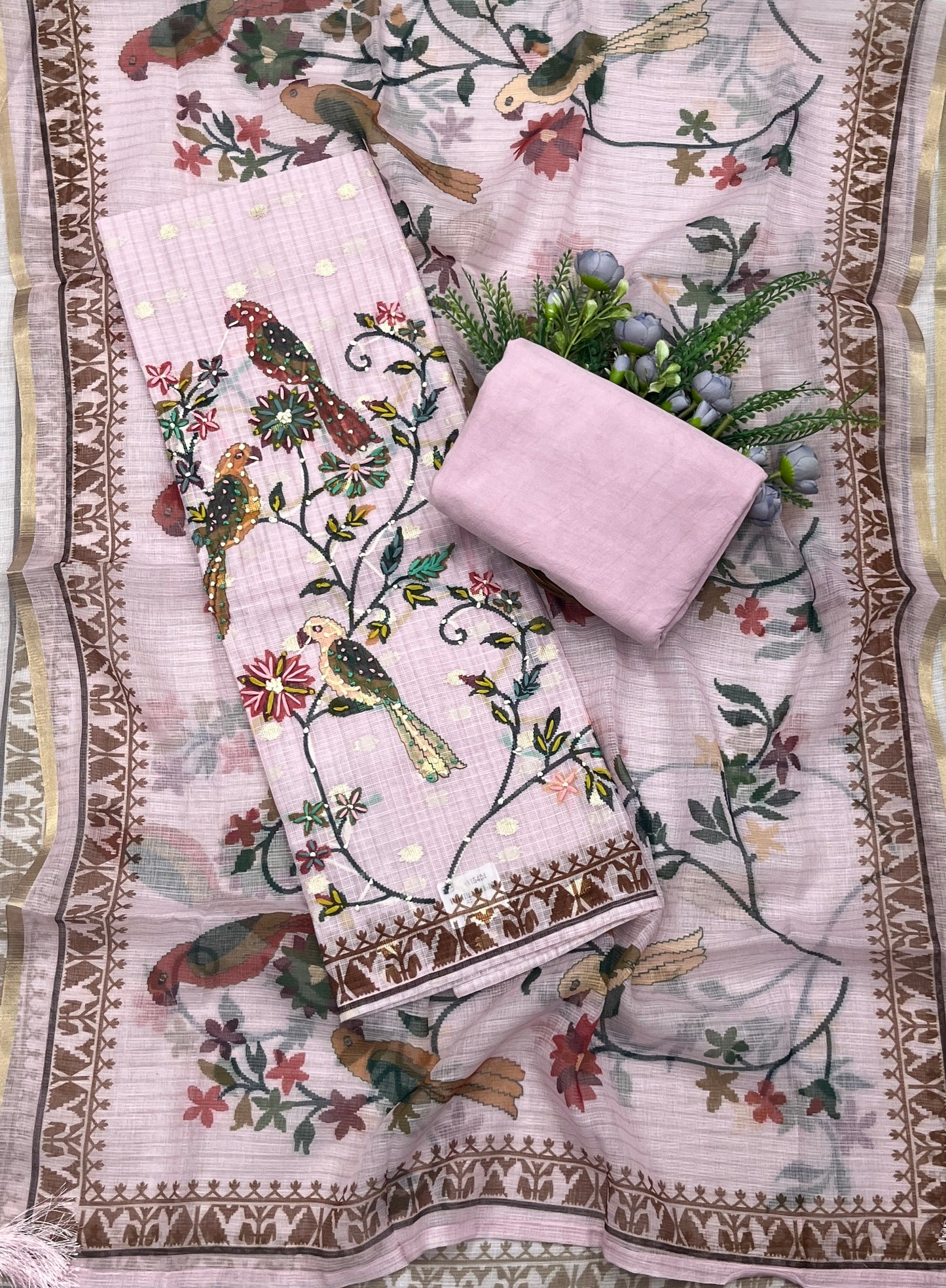 433A Kotta Doria Light Pink suit Fabric/ CKC Mul Cotton