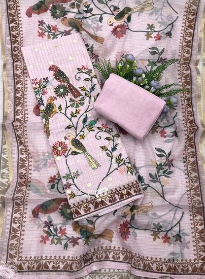 433A Kotta Doria Light Pink suit Fabric/ CKC Mul Cotton
