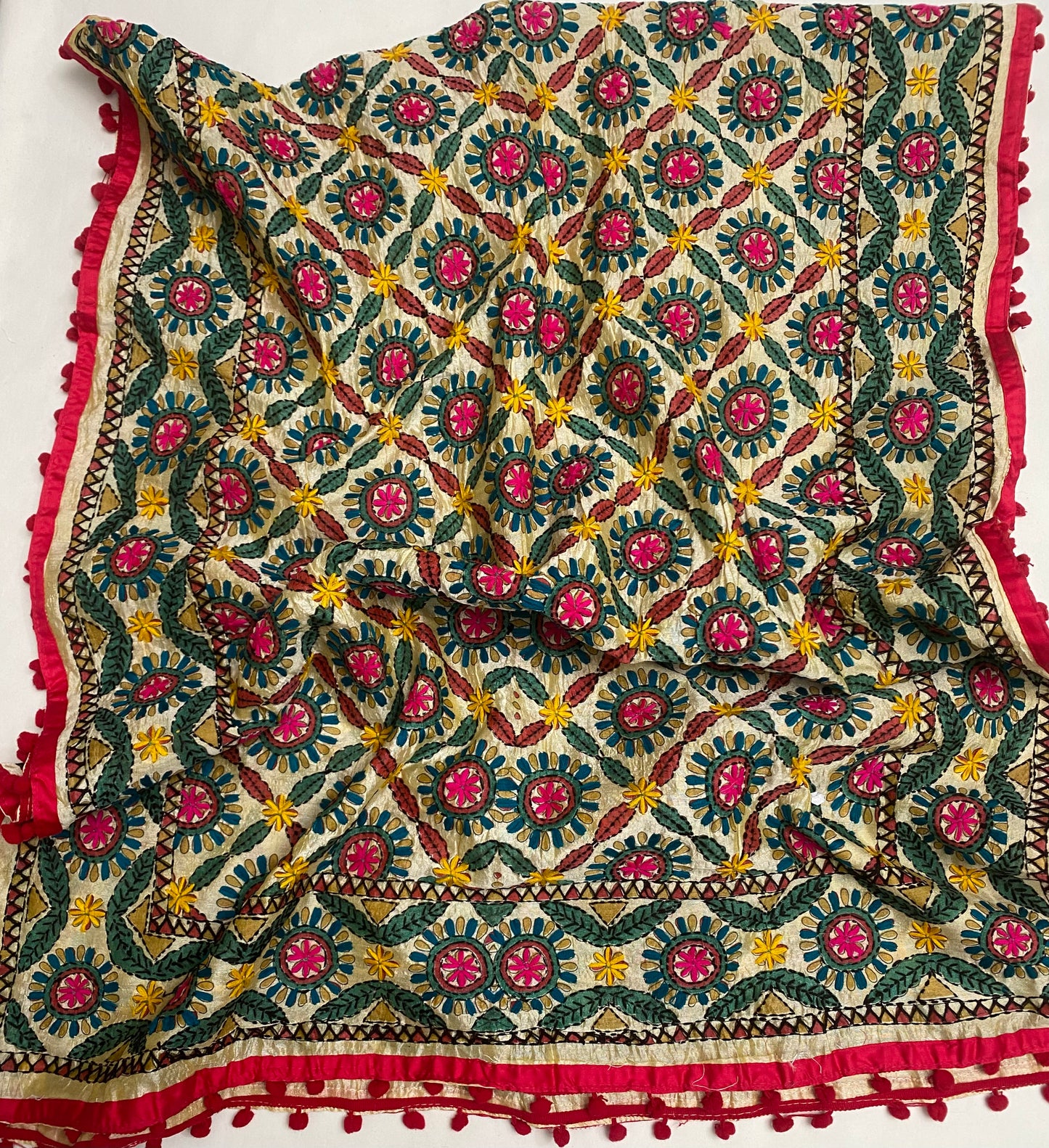 Cotton Red Suit Fabric / Jaipuri Suits