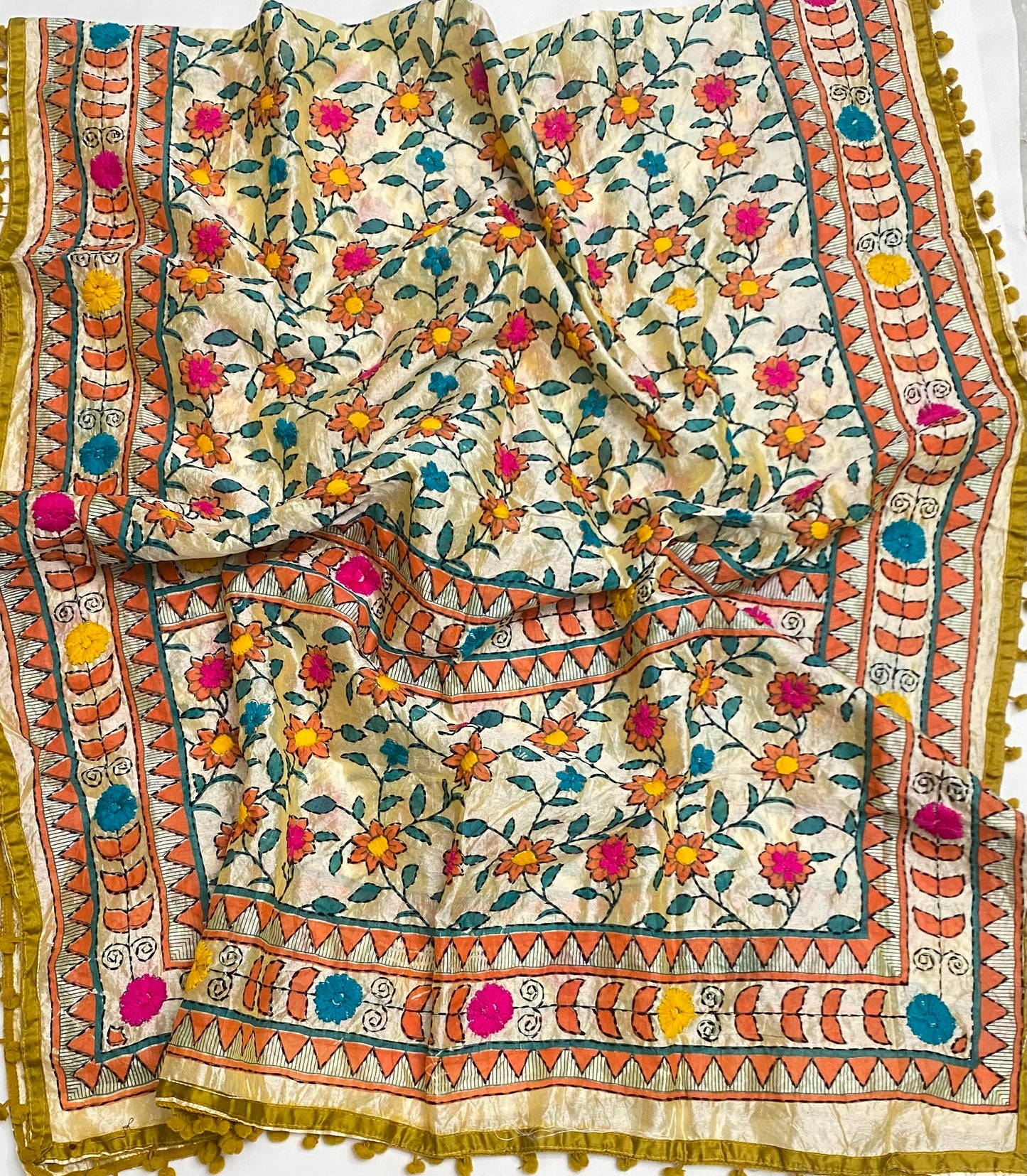 Cotton Mustard Suit Fabric / Jaipuri Suits