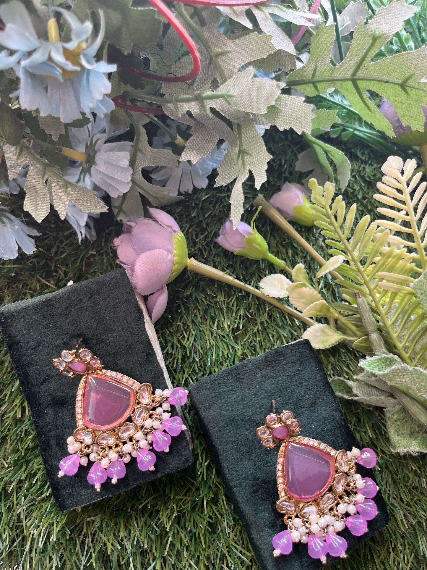 Kundan Light Lilac Earings Set /CKC Jewels
