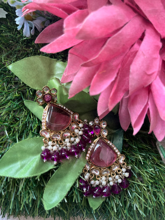 Kundan Purple Earings Set /CKC Jewels