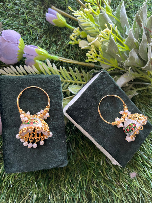 Meenakari Jhumka Silver Earing Set /CKC Jewels
