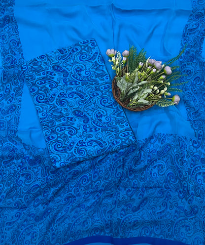 489A Crepe Blue Suit Fabric / CKC Crepe Suits