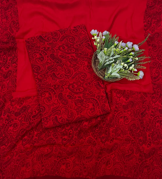 488A Crepe Red Suit Fabric / CKC Crepe Suits