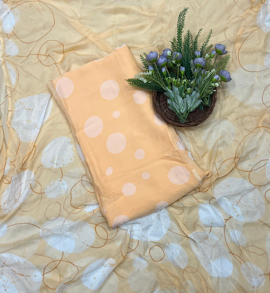 376A Chiffon Polka Dot Bawa Peach  Suit Fabric / CKC Polka Story