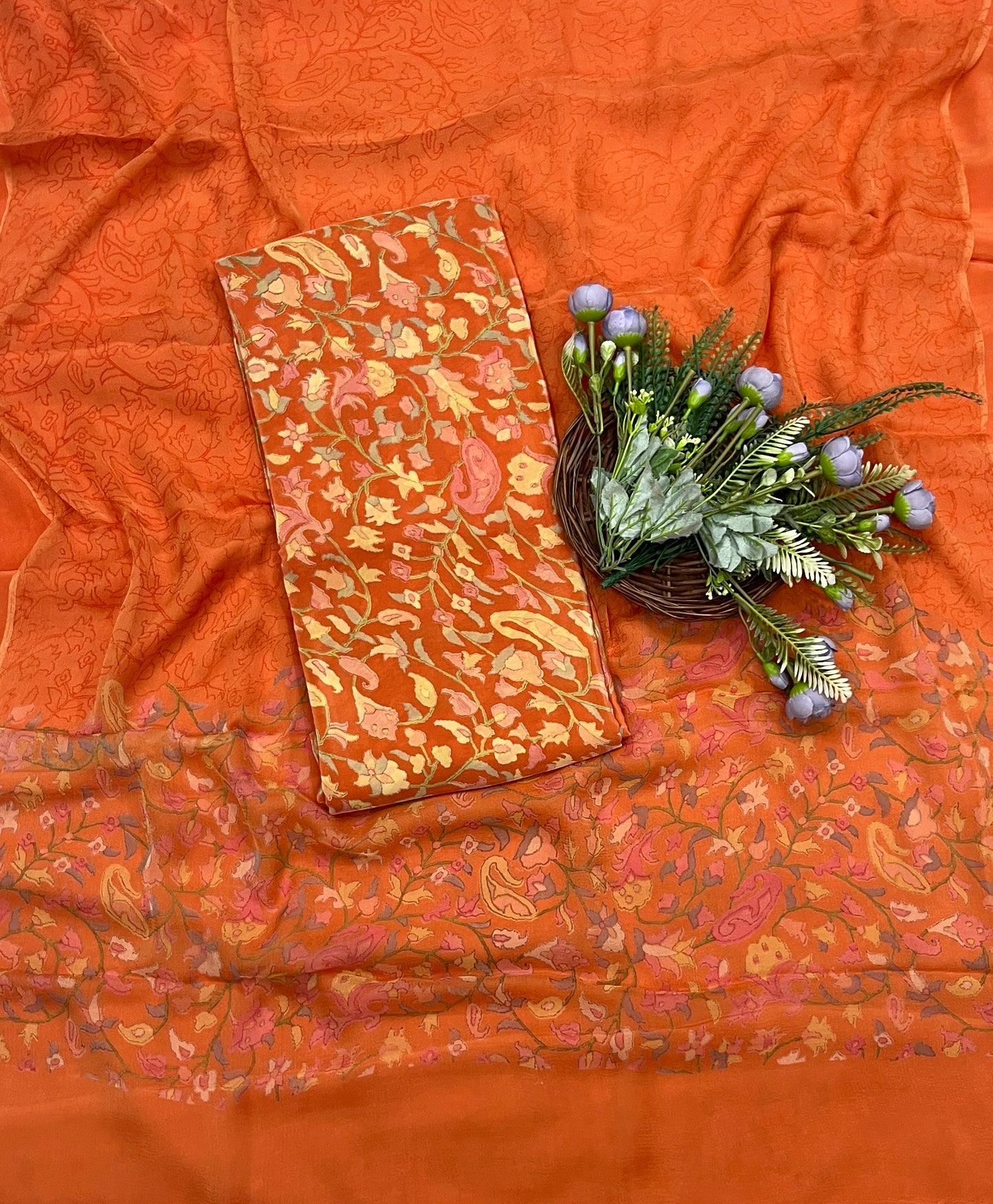469A Crepe Orange Suit Fabric / CKC Crepe Suits