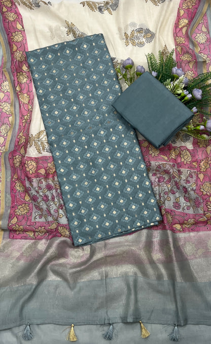 534A Pure Mul Cotton Dusty Grey suit Fabric/ CKC Mul Cotton