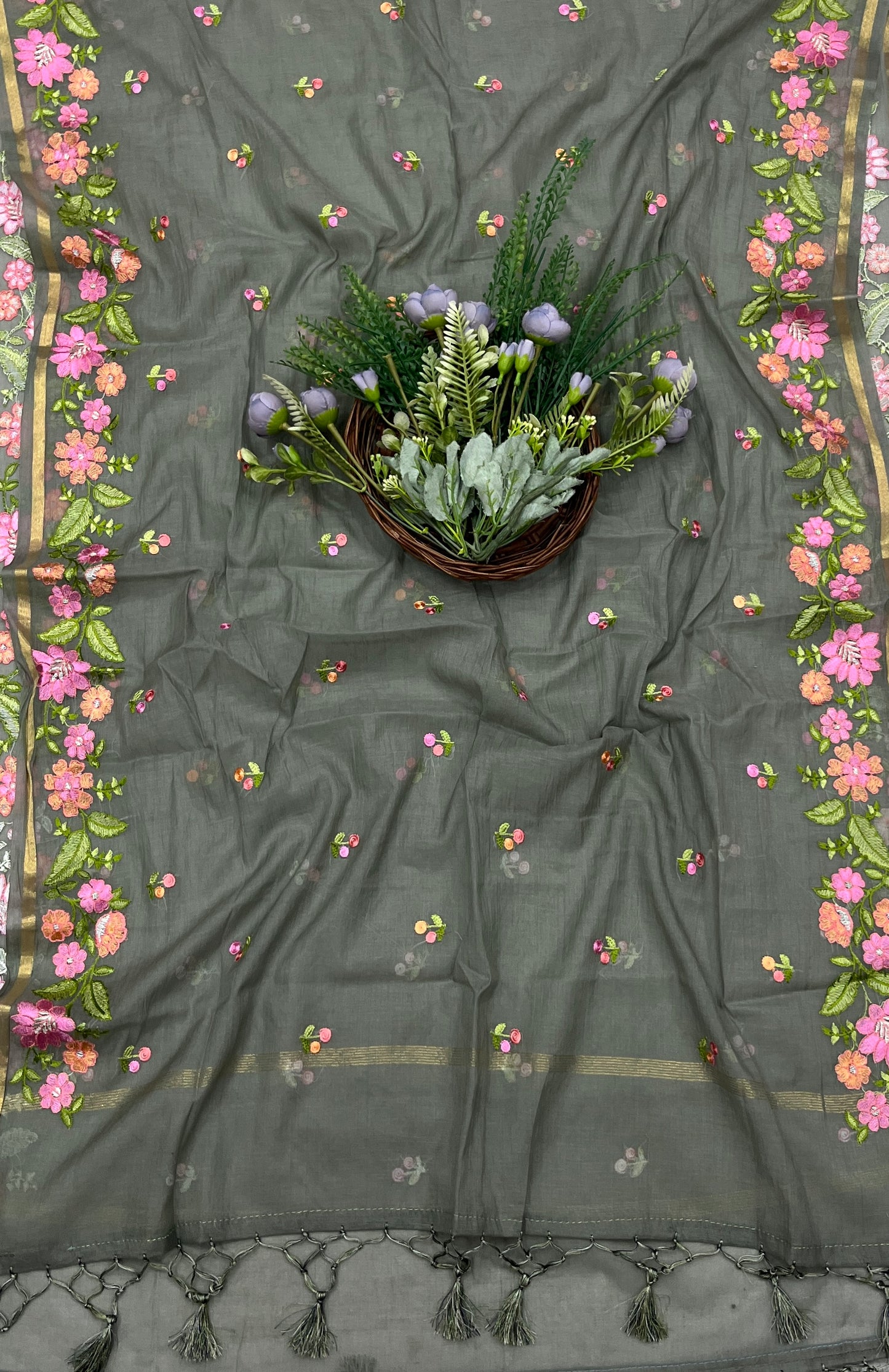 526A Mul Cotton Grey  Suit Fabric/ CKC Mul Cotton