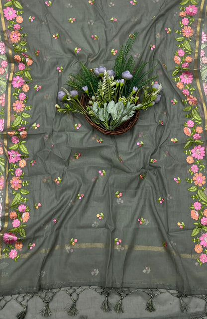 526A Mul Cotton Grey  Suit Fabric/ CKC Mul Cotton