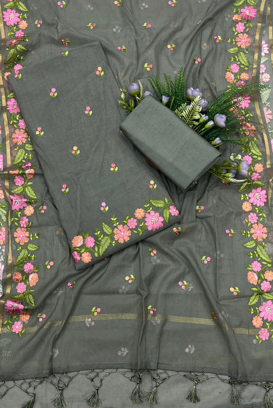 526A Mul Cotton Grey  Suit Fabric/ CKC Mul Cotton