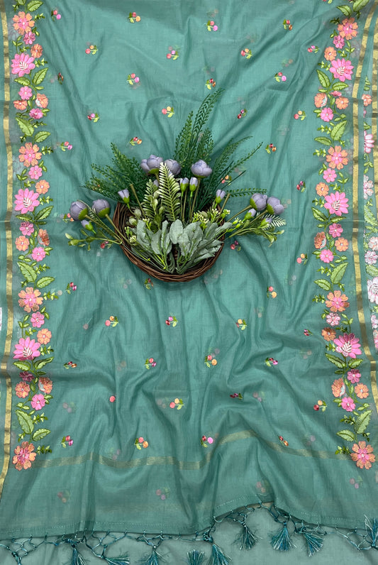 524A Mul Cotton Sea Green Suit Fabric/ CKC Mul Cotton