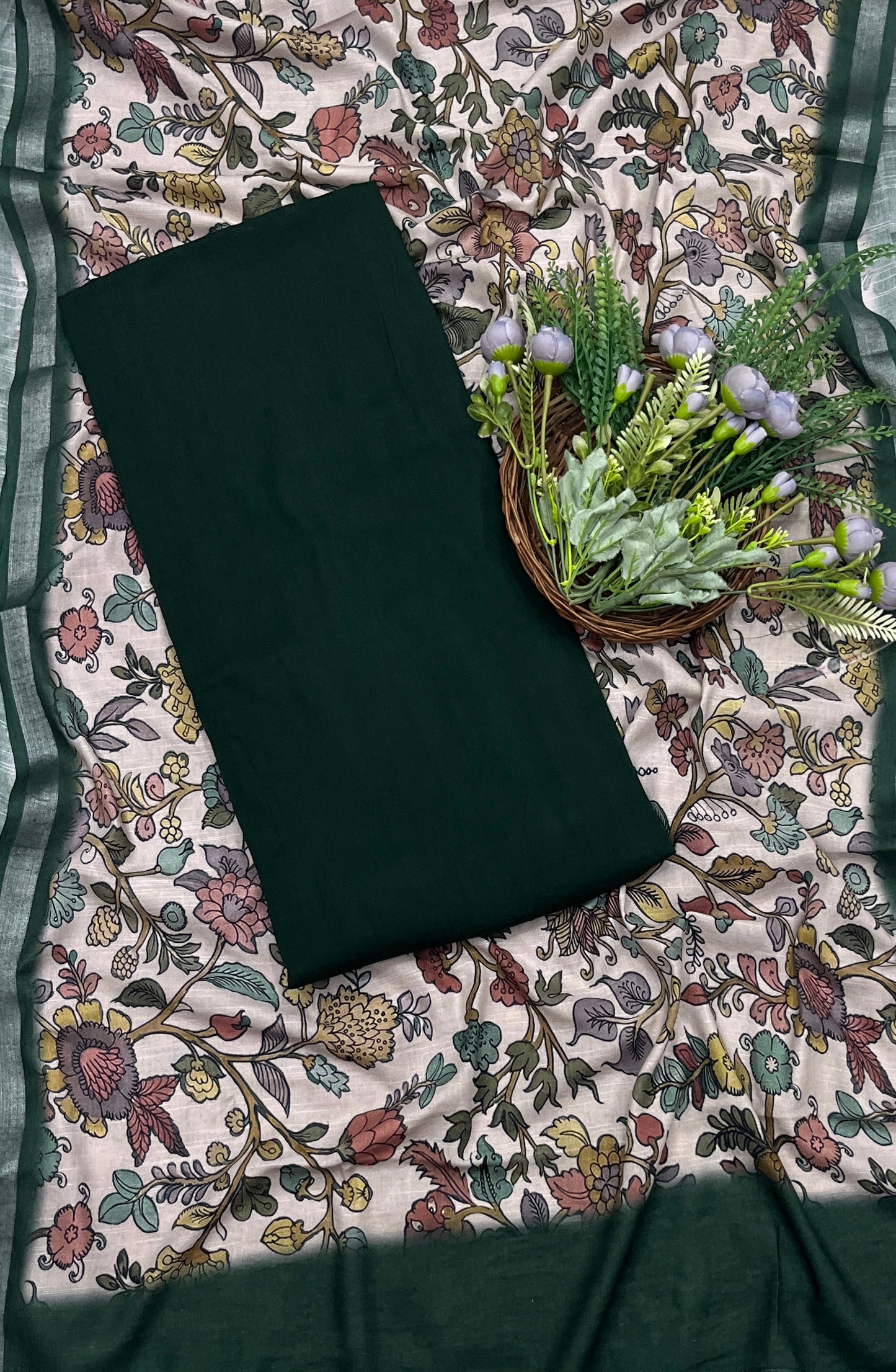 543A Linen Dark Green Suit Fabric/ CKC Linen Suits
