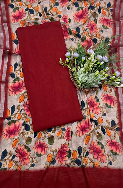 544A Linen Red Suit Fabric/ CKC Linen Suits