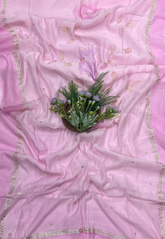 Pure Mul Cotton Pink suit Fabric/ CKC Mul Cotton