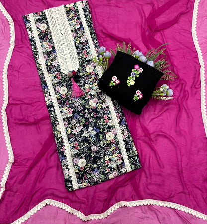 603A Linen Black With Magenta Suit Fabric / CKC Linen Suits