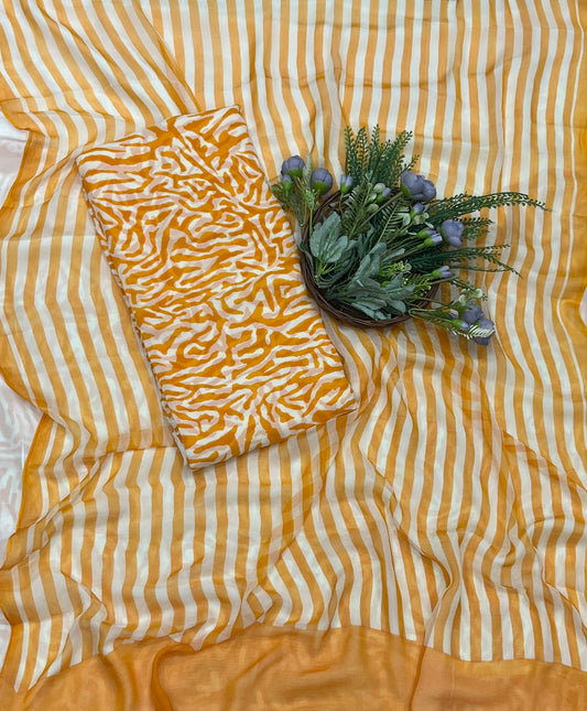 572A Georgette Yellow Suit Fabric / CKC Georgette Suits