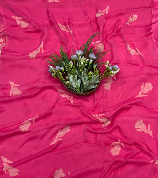 569A Chinon Pink Suit Fabric / CKC Phoolon Ka Ghar
