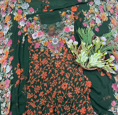 600A Chiffon Green Suit Fabric / CKC Chiffon Suits