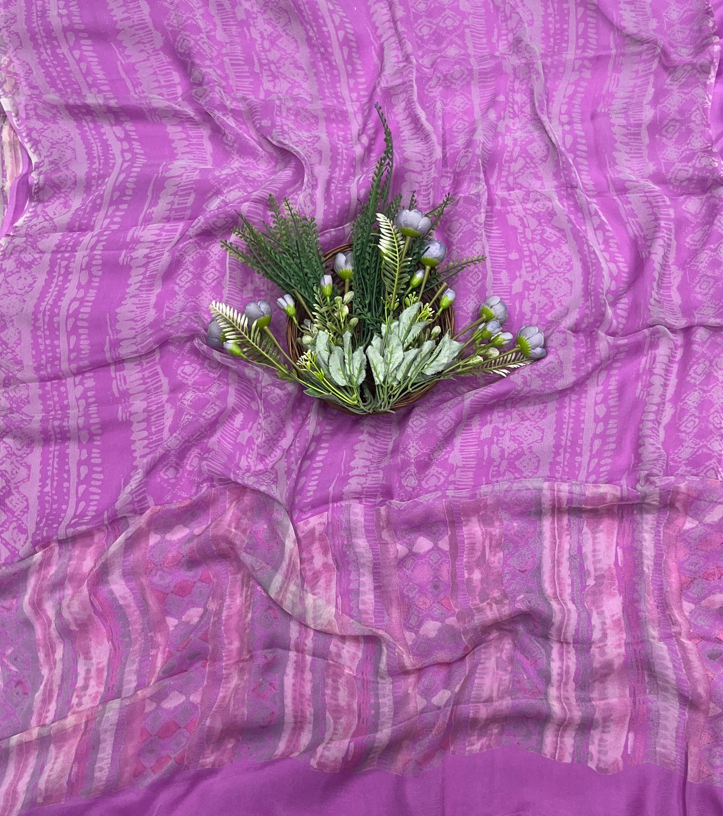 577A Chinon Lilac Suit Fabric / CKC Phoolon Ka Ghar