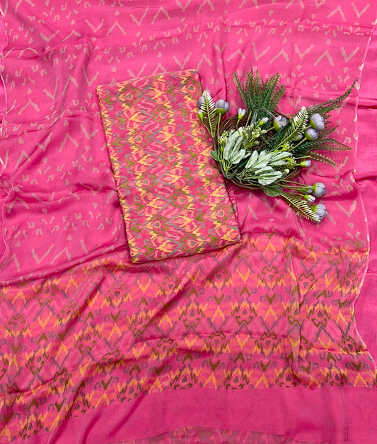 582A Chinon Pink Suit Fabric / CKC Phoolon Ka Ghar