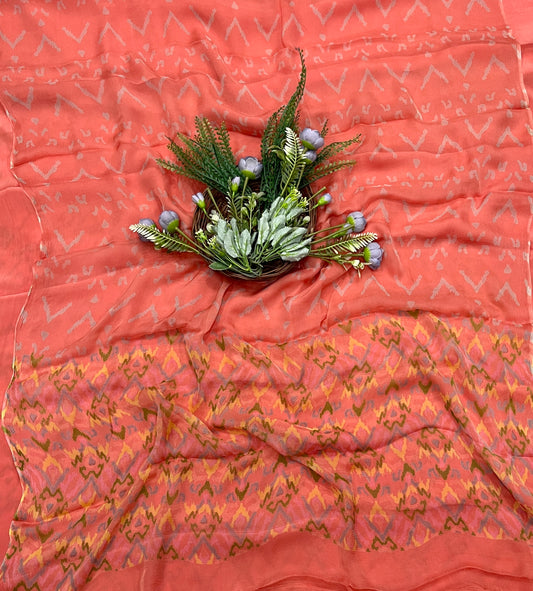579A Chinon Peach Suit Fabric / CKC Phoolon Ka Ghar