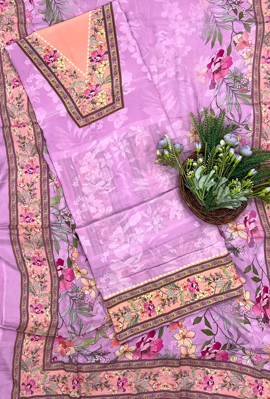 549A Crepe Lilac Suit Fabric / Crepe Suits