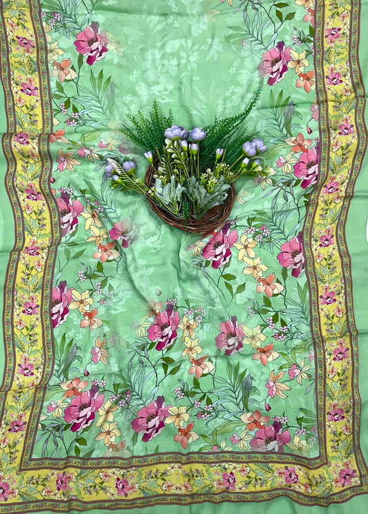 547A Crepe Pista Green Suit Fabric / Crepe Suits
