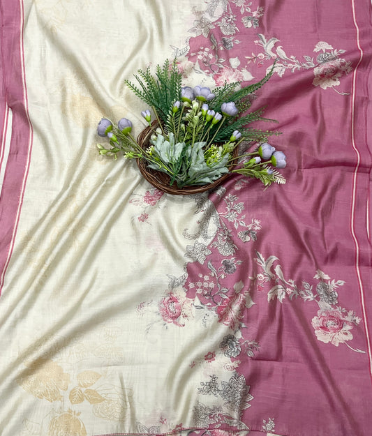 563A Muslin Beige With Dusty Pink  Suit Fabric / CKC Muslin Suits