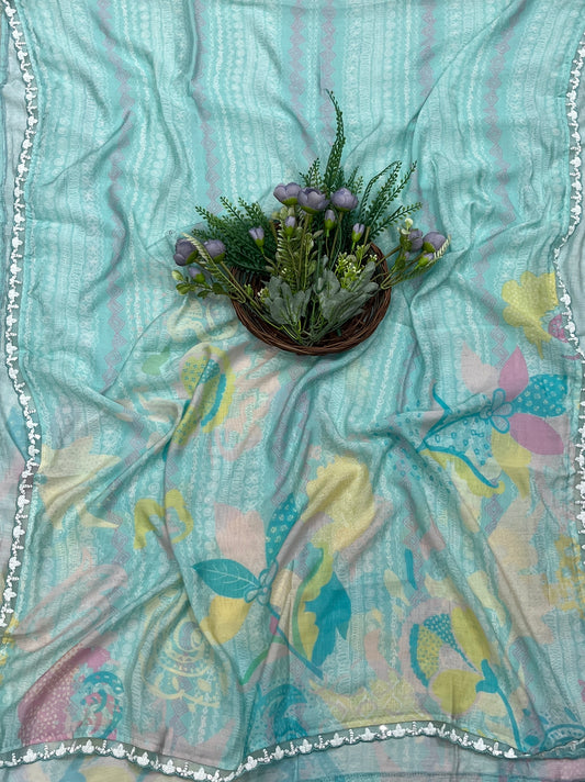 642A Cotton Sea Blue Suit Fabric / CKC Cotton Bazaar