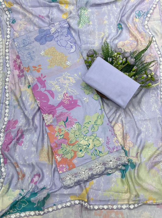 643A Cotton Lilac Suit Fabric / CKC Cotton Bazaar