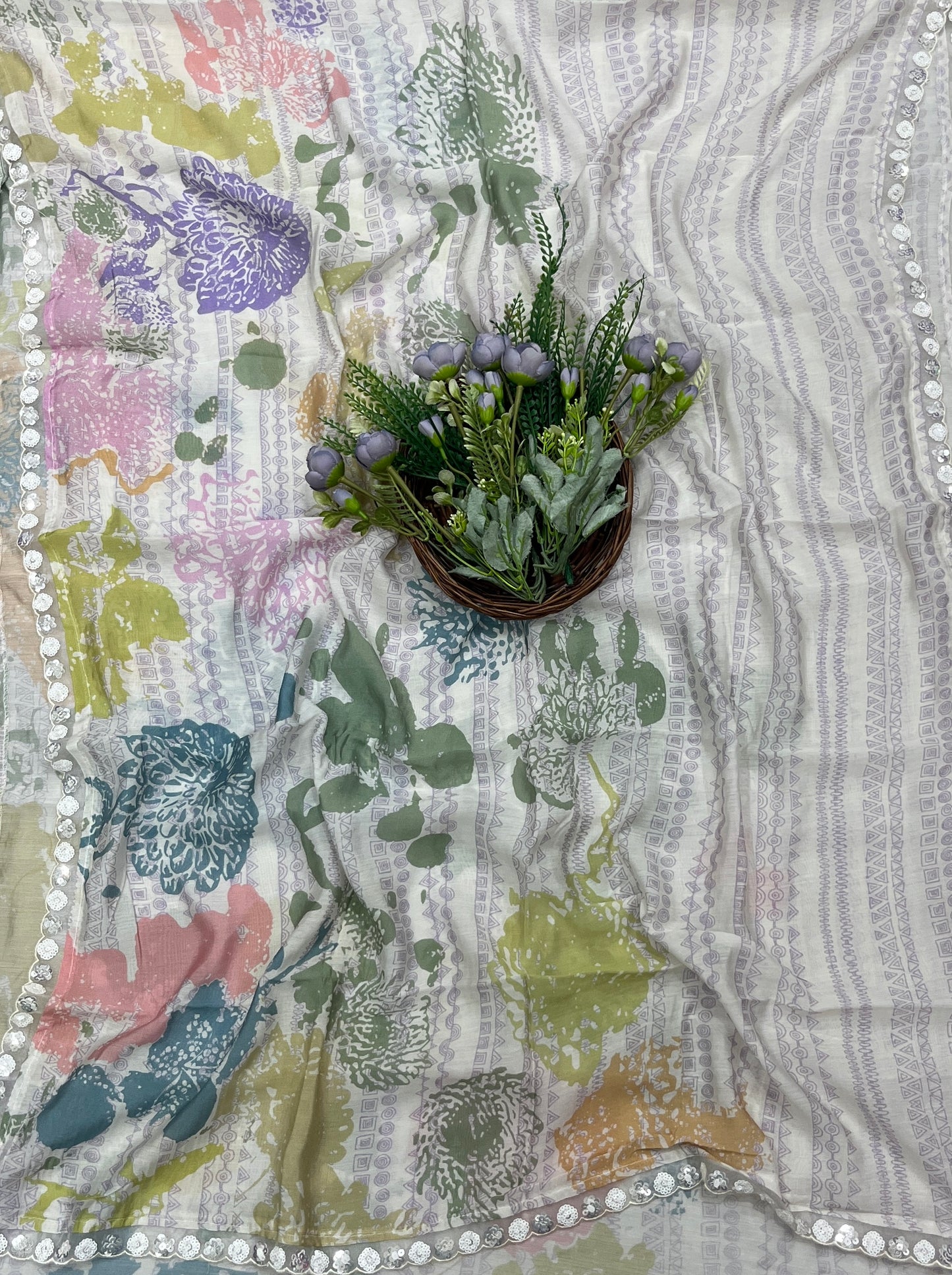 645A Cotton Cream Suit Fabric / CKC Cotton Bazaar