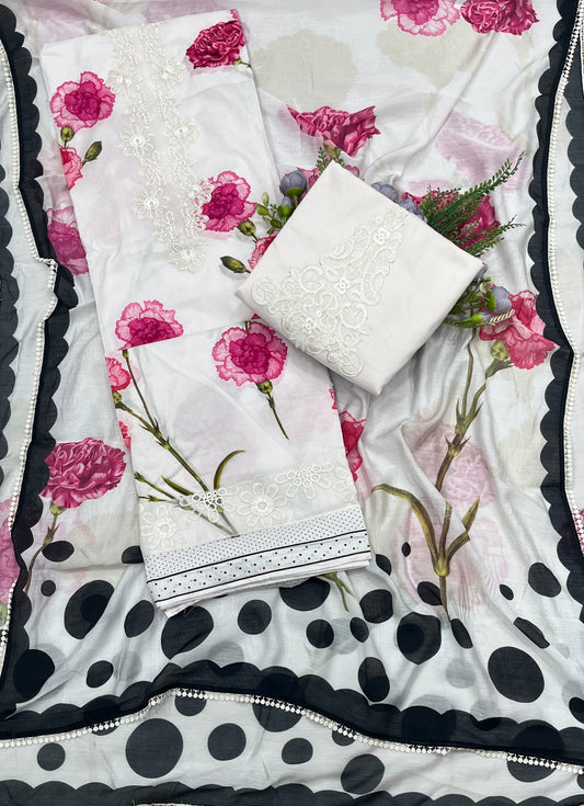 624A Cotton Cream Suit Fabric / CKC Cotton Bazaar