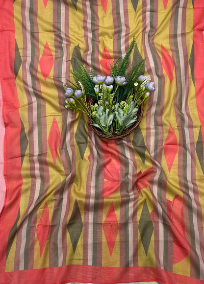 639A Cotton Carrot Red Suit Fabric / CKC Cotton Bazaar