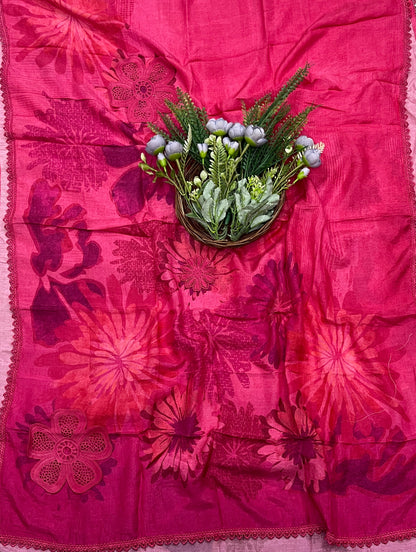 613A Cotton Hot Pink Suit Fabric / CKC Cotton Bazaar