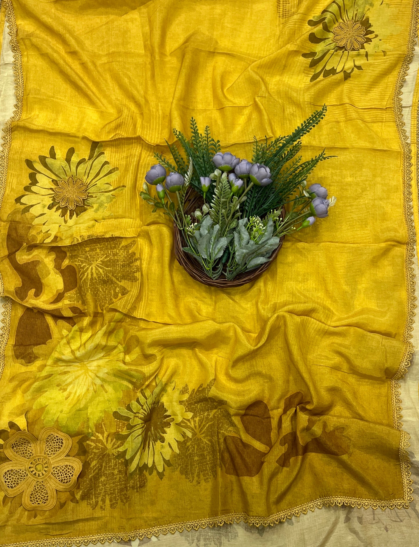612A Cotton Yellow Suit Fabric / CKC Cotton Bazaar